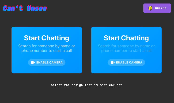Фрагмент теста, нужно определить какой вариант интерфейса лучше.