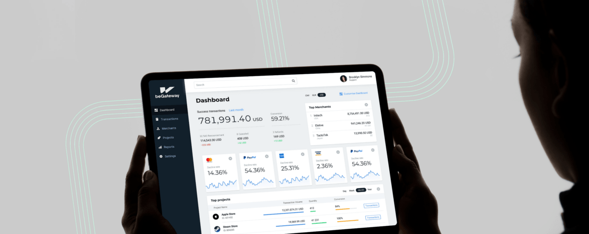 Дизайн интерфейса платежной системы beGateway