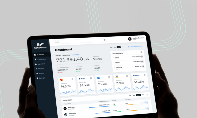 Дизайн интерфейса платежной системы beGateway