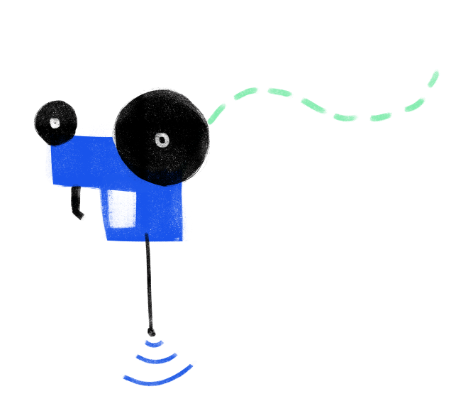 Иллюстрация для сайта OneSoil, синий трактор